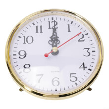 110mm DIY Quartz Clock Insert with Clear Arabic Numerals, Silent Movement, Elegant Gold Trim for Home Decor