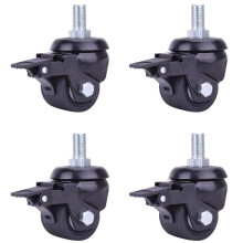 Heavy Duty Swivel Caster Wheels with Dual Brake Lock, M12 Threaded Stem Nylon Casters 600KG Load