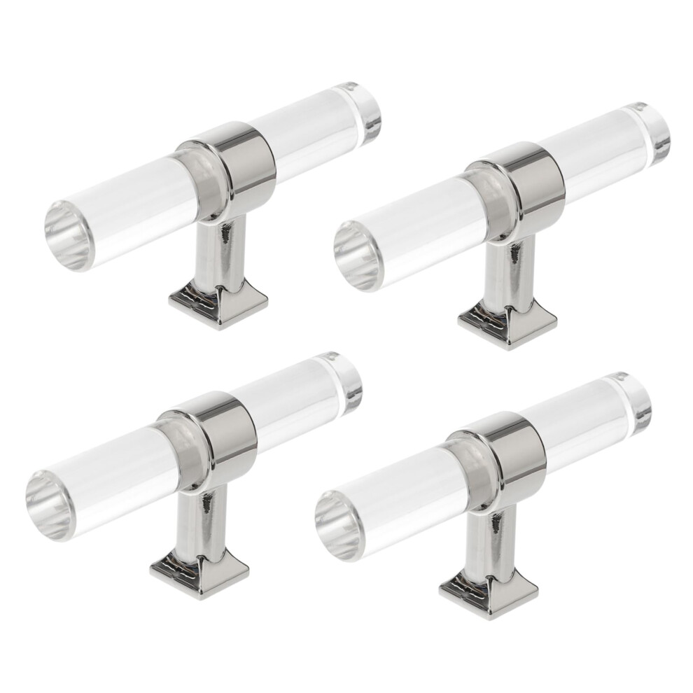 8Pcs Clear Acrylic Cabinet Knobs With Durable Zinc Base, Crystal Luxury Design For Modern Furniture 9771547947219