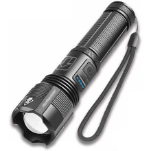 LED Tactical Flashlight XHP Ultra Bright Rechargeable USB Fast Charging Zoom Light for Camping Hiking Core P50