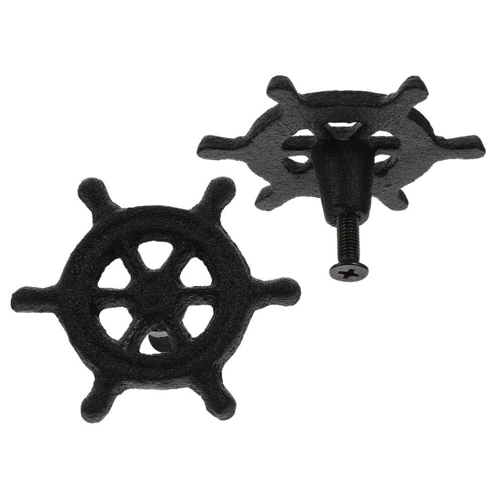 2Pcs Retro Coastal Cabinet Knobs And Drawer Pulls, Durable Cast Iron Ocean Design, Easy Installation 9330225426943