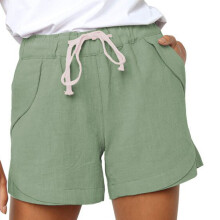 Womens Drawstring Casual Elastic Waist Pocketed Loose-Mint XXL
