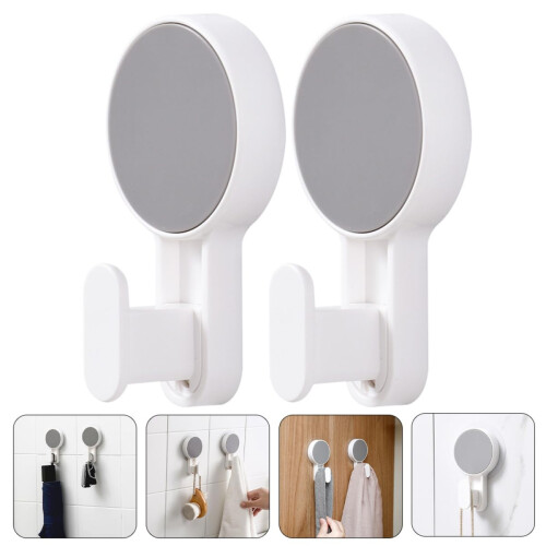 2Pcs Adhesive Wall Hooks for Bathroom Kitchen, SpaceSaving Wall Mount Towel Hooks, Durable and Easy Installation 2