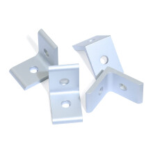 T Slot Aluminum Corner Bracket 2 Hole 90 L Bracket for 2020 3030 4040 4545 Profiles Silver Pack of 10