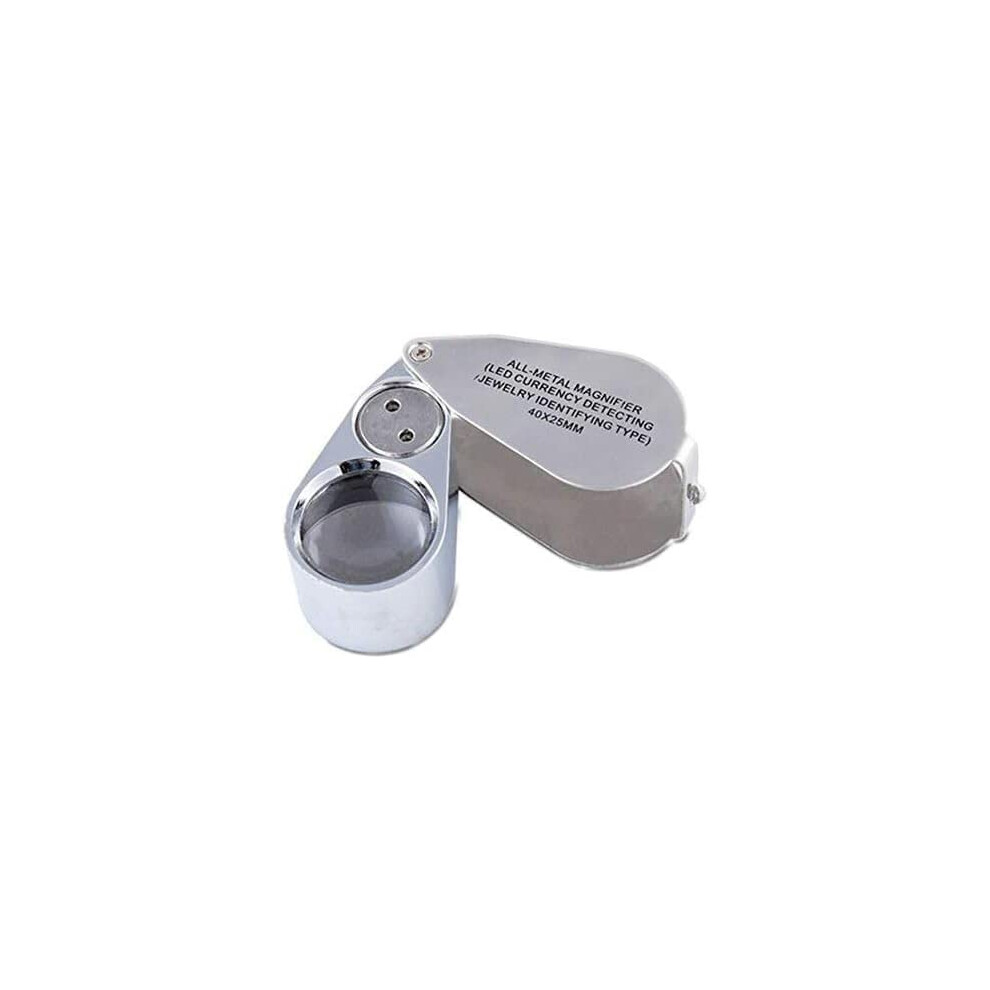 Light 40X Magnifying Glass With Led For Jewelry And Jade Identification, Violet Detection