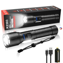 Rechargeable LED Flashlight 100000 Lumens Super Bright Tactical Light with COB Work Light, Magnetic Base, IPX7 Waterproof for Camping
