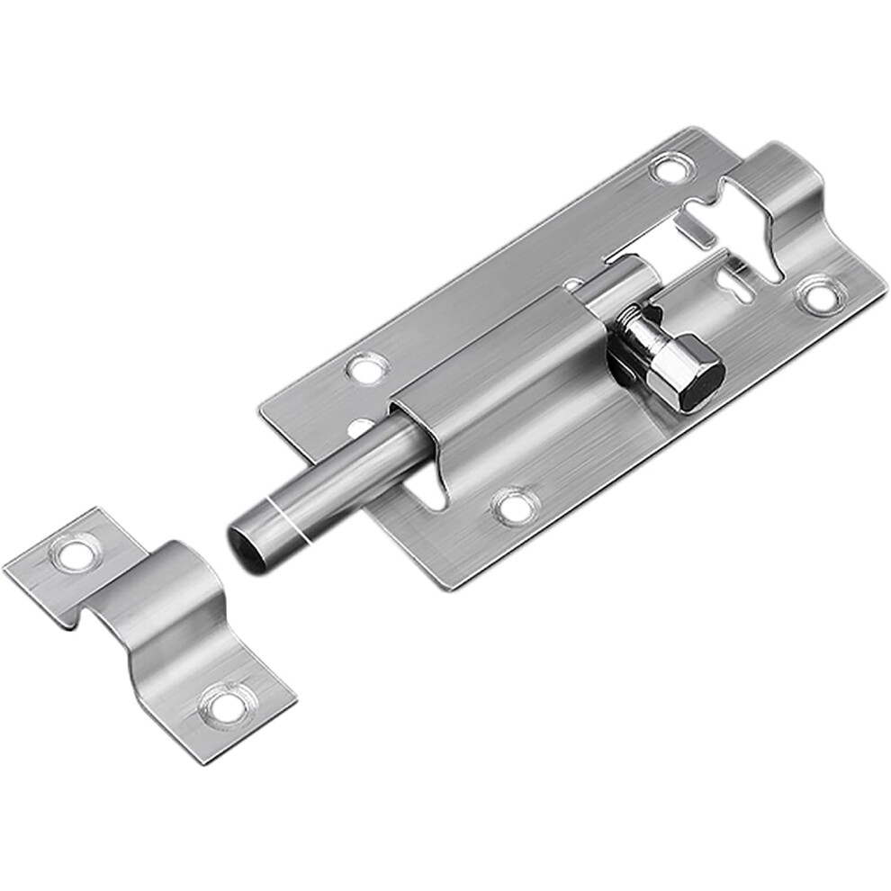 3 Inch Stainless Steel Sliding Door Latch Lock For Bathroom, Portable Privacy Lock With Brushed Finish 9771547947721