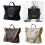 Multifunctional Canvas Shoulder Bag With Adjustable Strap-Khaki 3