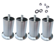 Stainless Steel Furniture Legs Set of 4, 6 Inch Silver Metal Sofa Legs Replacement with Adjustable Height and Heavy‑Duty Support