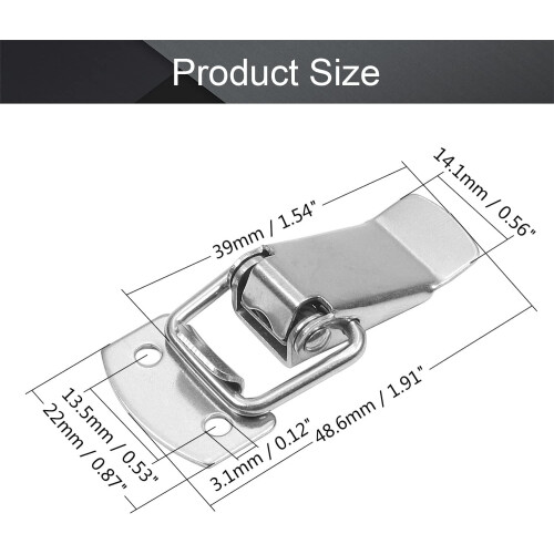 4Pcs 304 Stainless Steel Spring Loaded Toggle Latch 39mm Secure Lock for Cabinet Suitcase Box 2