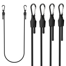 48 Inch Dual Adjustable Bungee Cord Set with HeavyDuty Aluminum Carabiner Hooks for Cargo and Outdoor Use (Black)