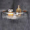 Corner Shower Shelf Chrome Plated Single Layer Wall Mounted Bathroom Organizer with Hook Bar 2