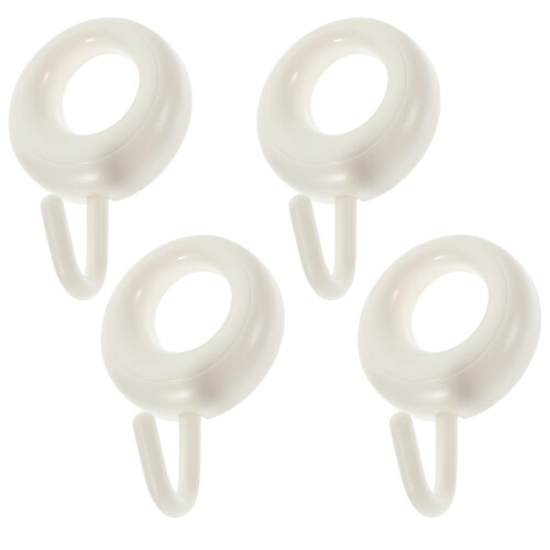 12pcs Adhesive Wall Hooks NoDrill Bathroom Towel Hooks White ABS Secure Wall Mount Set 1