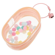 Clear PVC Display Bag with Keychain for Mini Dolls, Transparent Lightweight Pouch for Travel Collectibles