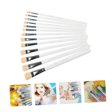 Paint Brush Set with Durable Bristles and Wooden Handles for Oil and Watercolor Artists Kids and Adults