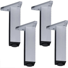 Adjustable Furniture Legs Set of 4, Heavy Duty Aluminum Cabinet Feet with Stable Leveling Support, 6cm