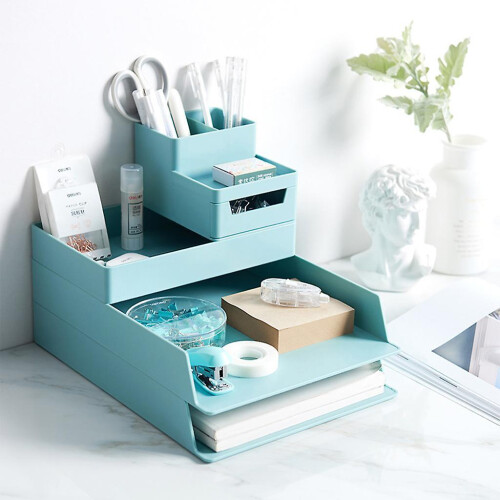 (A, Incanus) Document for Case Desktop Plastic Storage Box Holder Rack Home Table Drawer Box 2