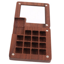 Wood Watercolor Palette Box with Lid, Compact Travel Wooden Mixing Case for Artists and Students