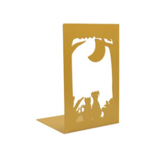 (Under the moon) Unique Metal Book Holder 6 Hollow-out Patterns Design Bookends Book Organizer