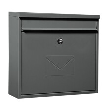 Weatherproof Locking Wall Mounted Mailbox, Large Capacity Waterproof Post Box for Home and Business (Black)