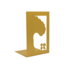 (Childhood sweetheart) Unique Metal Book Holder 6 Hollow-out Patterns Design Bookends Book Organizer