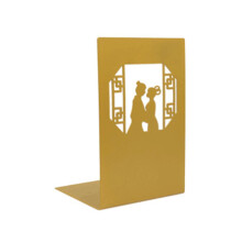 (Meet) Unique Metal Book Holder 6 Hollow-out Patterns Design Bookends Book Organizer