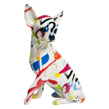 (Colorful pattern) Multicolor Modern Graffiti Chihuahua Statue Figurine Resin for Room Home Decoration