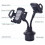 (Red) Double Car Phone Mount 360 Rotatable Smartphone Stable Stand Bendable Arm 4
