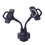 (Black) Double Car Phone Mount 360 Rotatable Smartphone Stable Stand Bendable Arm 1
