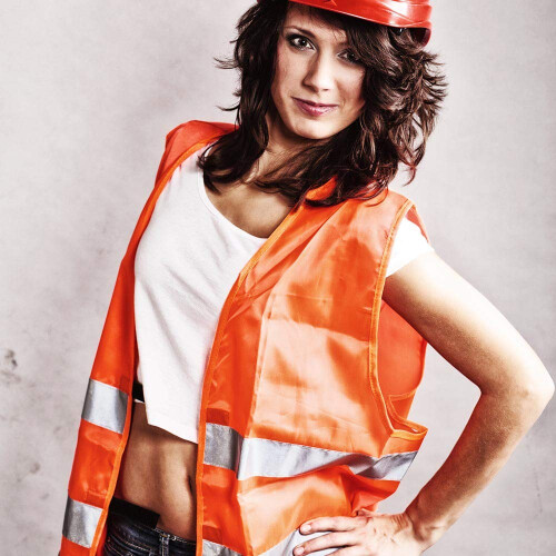 Visibility Safety Vest 10 Pack Orange, Reflective Mesh with 360 Coverage for Construction Workers 1