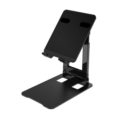 (Black) Portable Smartphone Bracket Cradle Dock Foldable Mobile Phone Tablet Holder