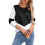 Women's Color Block Pullover Sweaters Long Sleeve-Burgundy L 3