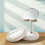 (Sky Blue) Mini Foldable Cell Phone Desktop Stand Multi-angle Cute Beauty Mirror Bracket 3