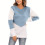 Women's Color Block Pullover Sweaters Long Sleeve-Burgundy L 5
