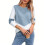 Women's Color Block Pullover Sweaters Long Sleeve-Burgundy L 7