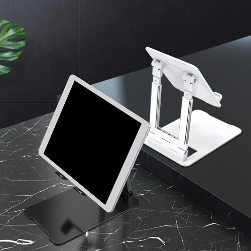 (Black) Portable Smartphone Bracket Cradle Dock Foldable Mobile Phone Tablet Holder 2