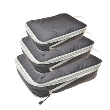 (Matte Black) 3Pcs Travel Storage Bag with Handle and Zipper Cosmetic Storage