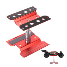 Aluminum RC Car Work Stand with 360 Rotation, Adjustable Height and Magnetic Tray for 1/8 1/10 1/16 Scale (Red)