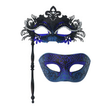 Creatieve doe-het-zelf halfgelaatsmaskerset voor Halloween-Blauw