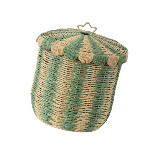 Spacious Rattan Weave Clothes Container Easy-green large size