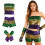 3Pcs Mardis Gras Costume Accessories Sequins Tube-Two rows  S 4