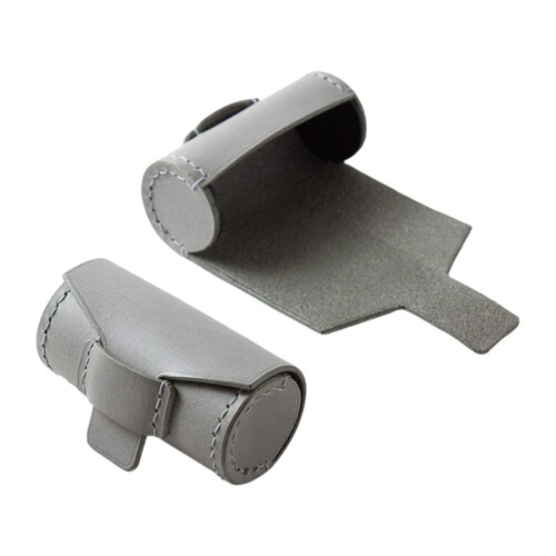 Space Saving Vertical Design PU Leather Case Keeps Stamps-Gray