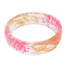 Artistic Resin Bracelet With Embedded Flowers Waterproof-2