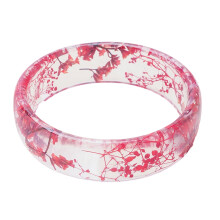 Elegant Resin Bangle With Preserved Flowers Comfortable Dried-1