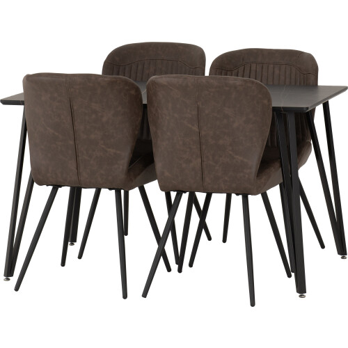 Seconique Marlow & Quebec Dining Set X4 Chairs Faux Leather 1
