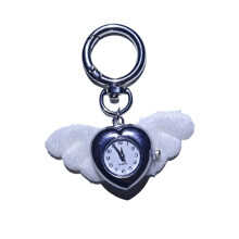 Elegant Clock Angel Wing Pendant Charm For Phone Case Keys Or