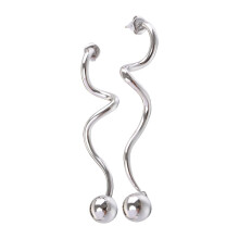 Edelstahl-Spiralohrringe mit 10-mm-Perlen für jedes Outfit-Silber