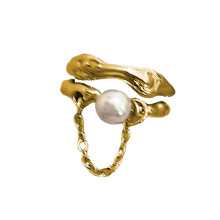 Tassels Open Rings Double Layer Adjustable Rings-Gold-color