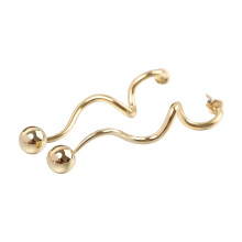 10 mm Perlen-Spiralen-Ohrstecker für den täglichen-Gold