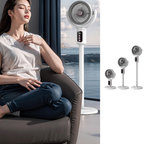 Quiet Oscillating Floor Fan ABS Construction Standing Fan with 8 1